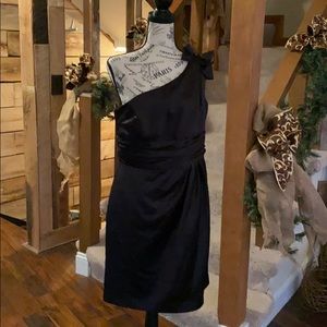 One shoulder black dress. SIZE: 12